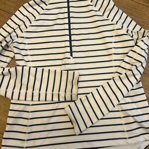 Vineyard Vines Navy and White Striped Long Sleeve Tee